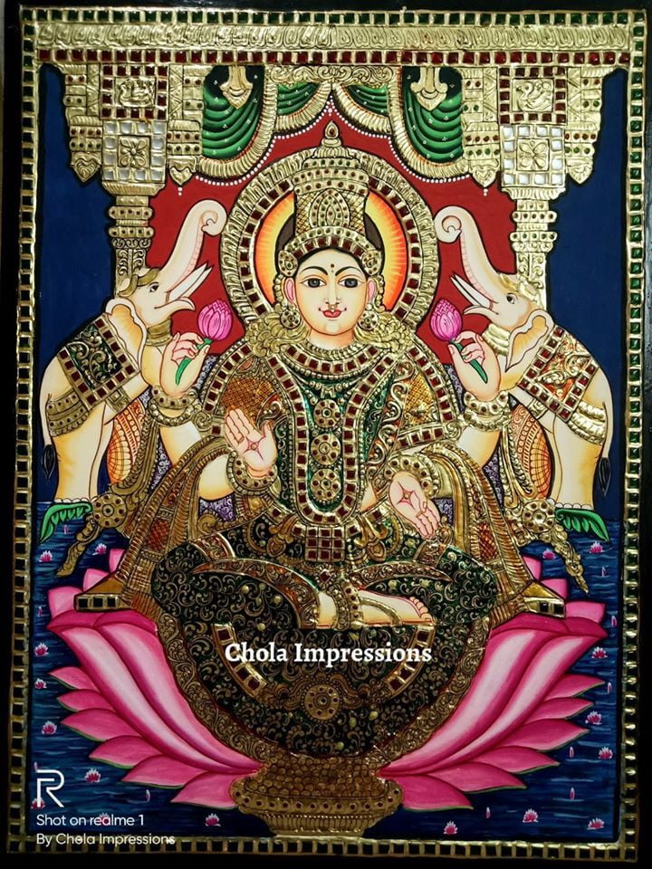 The Best of Goddess Lakshmi Authentic Tanjore Paintings
